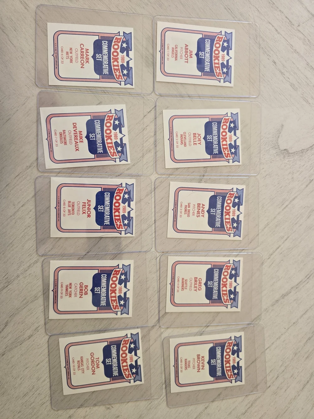 Topps 1989 Rookies Commemorative Full Set Of 33 Baseball Cards